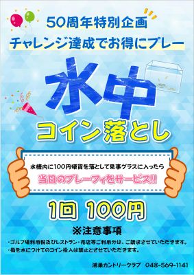水中コイン落としチャレンジの画像
